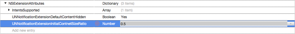 UNNotificationExtensionInitialContentSizeRatio 键
