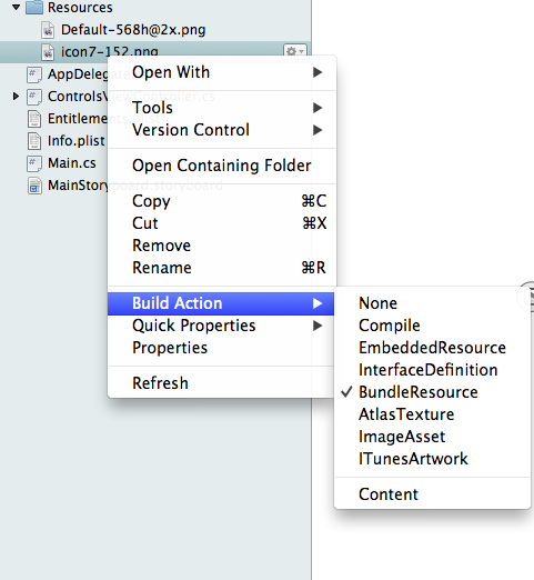 “生成操作”菜单