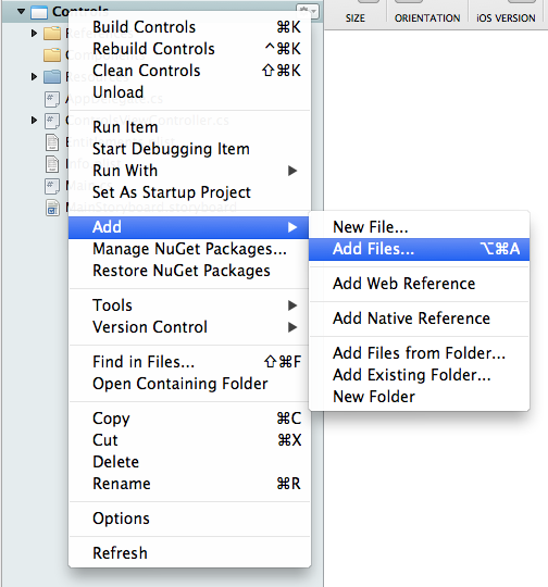 “添加文件...”菜单