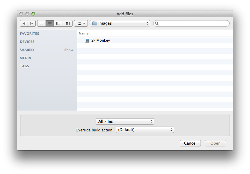 “添加文件”对话框