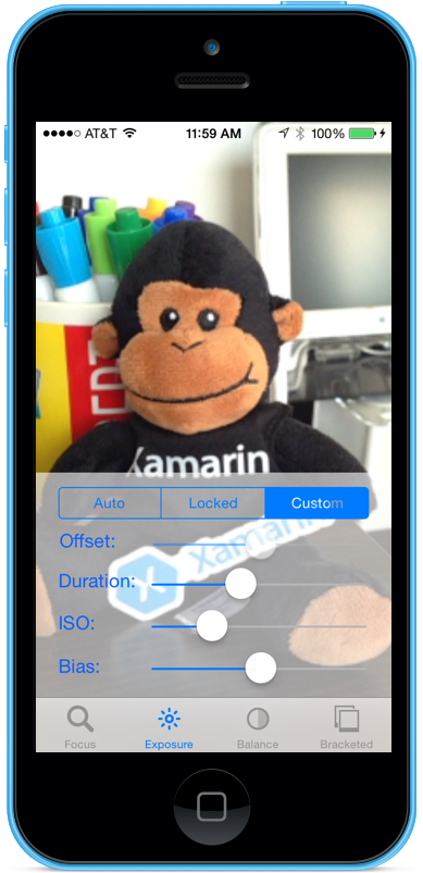 拖动“持续时间”和“ISO”滑块来手动控制曝光