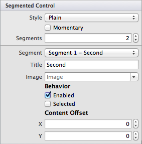 分段控件属性。