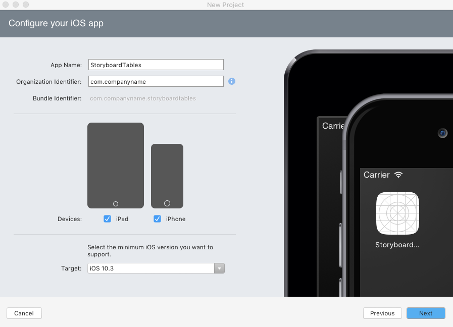 “创建新项目”对话框