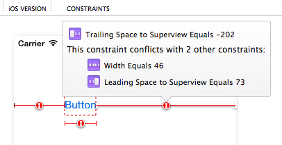 Conflicting Constraints warning