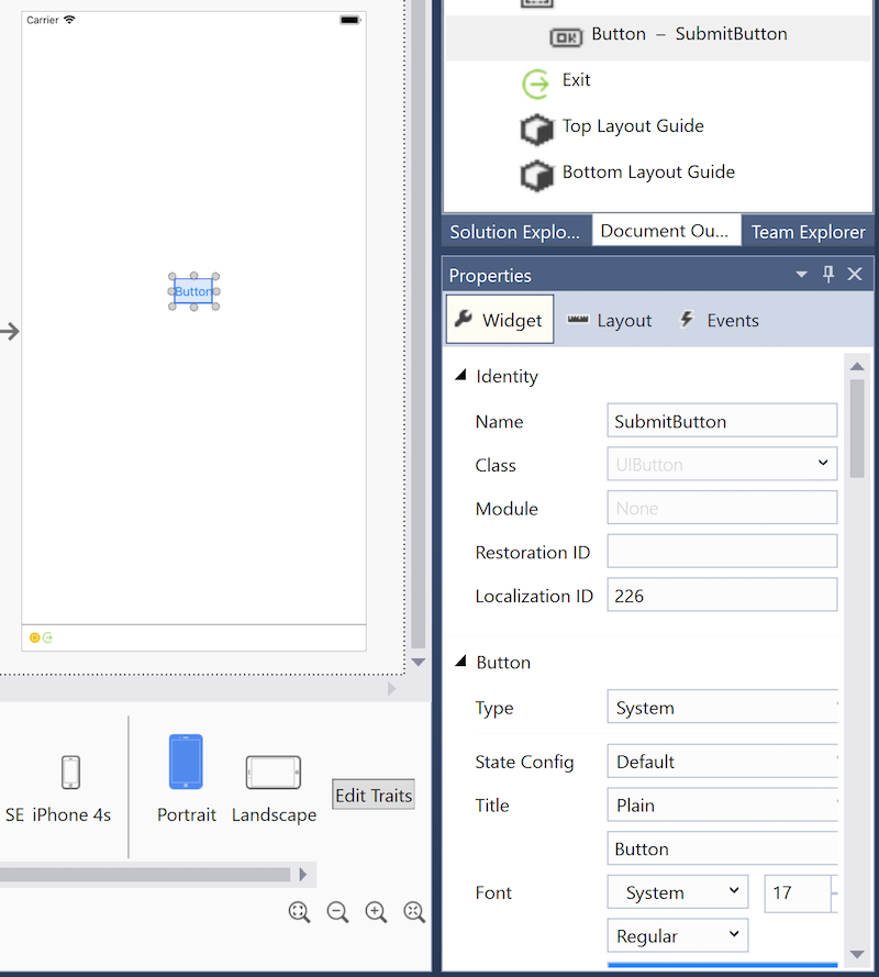 Button properties Button properties