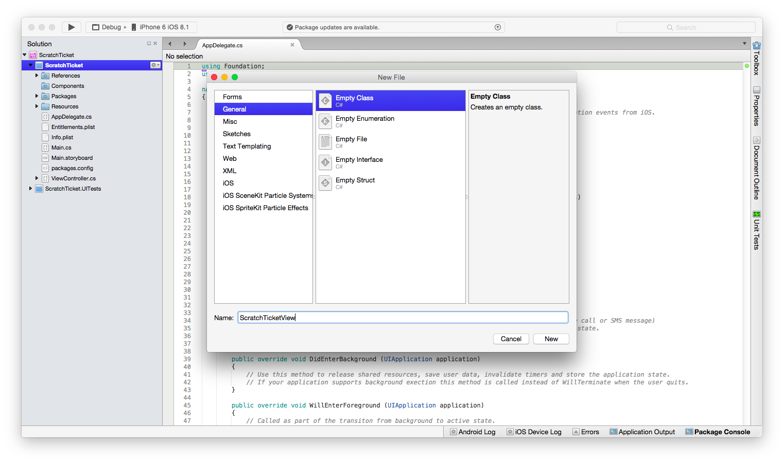 创建新的 ScratchTicketView 类