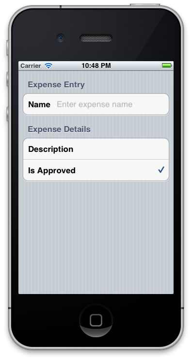 在此示例中,我们将生成简单的数据输入屏幕,如下所示