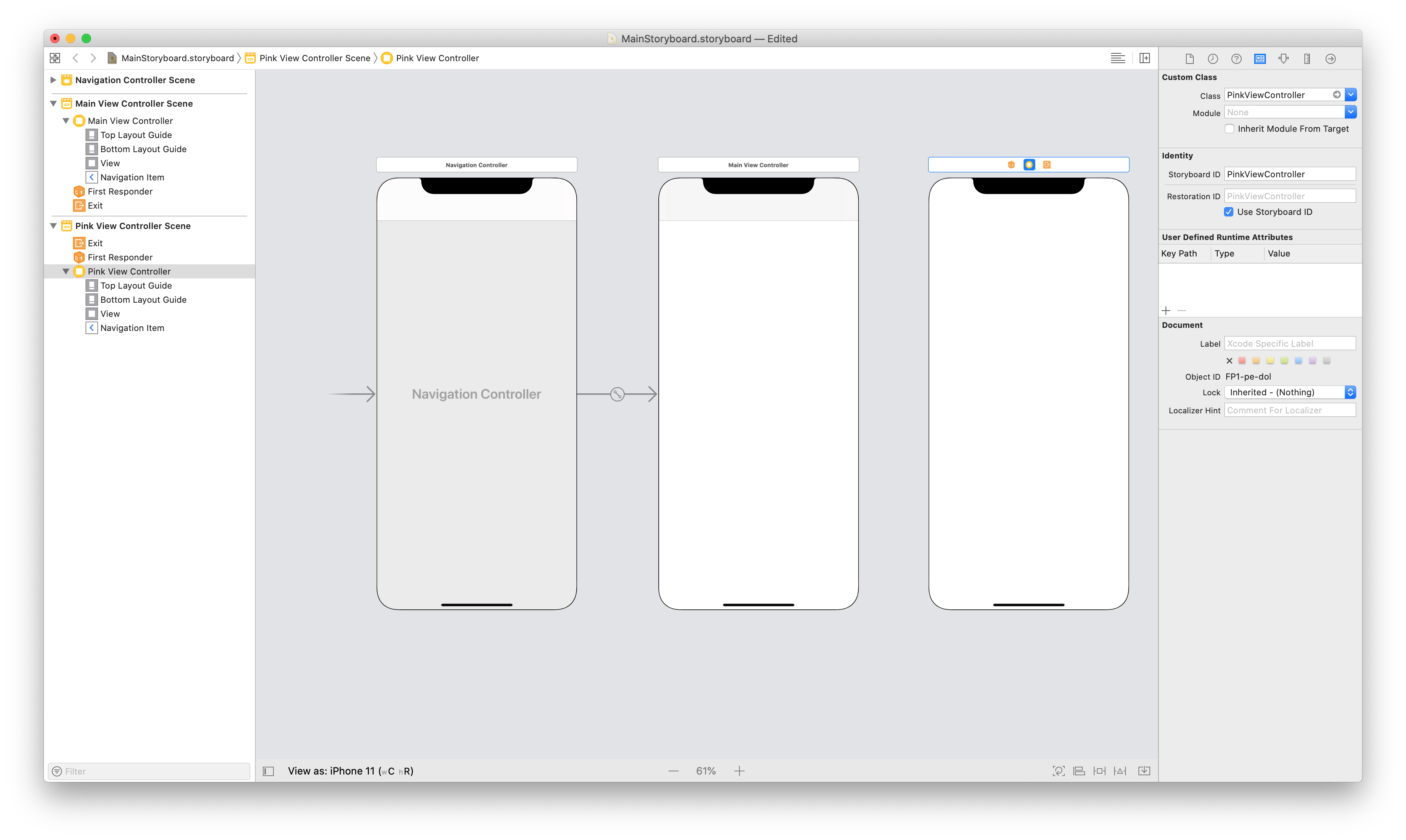 屏幕截图显示了具有三个视图的情节提要。