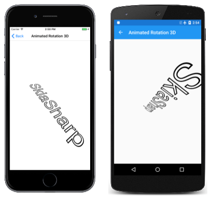 动画旋转 3D 页面的屏幕截图(包含三部分)
