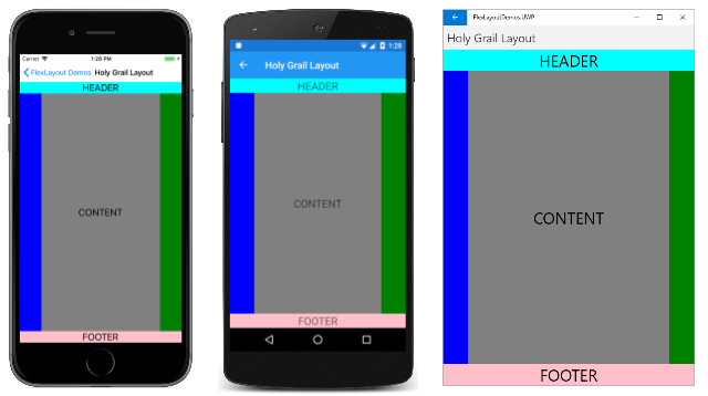 “圣杯布局”页面 “圣杯布局”页面