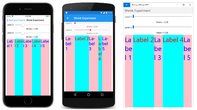 “缩小试验”页面 “缩小试验”页面