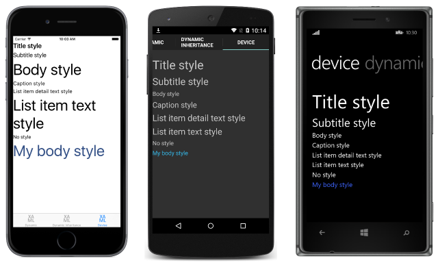 每个平台上的无障碍访问大型设备样式