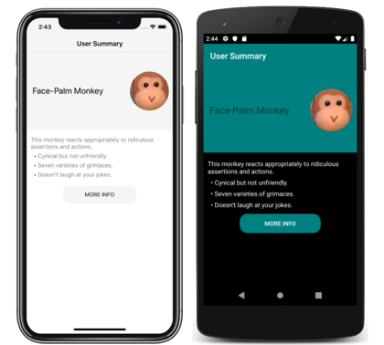 主题应用的主页 iOS 和 Android 上主题应用的主页的屏幕截图