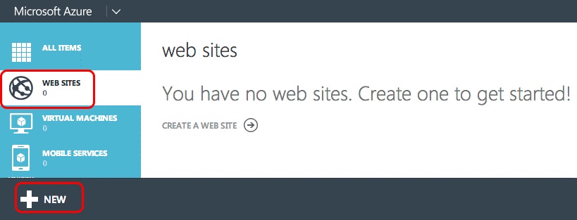 Azure 网站仪表板