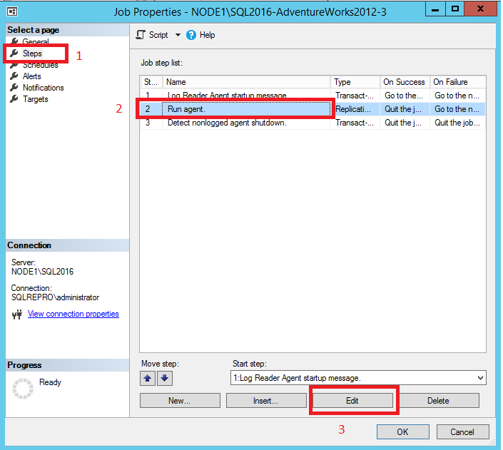 编辑“运行代理”步骤所选项的屏幕截图。