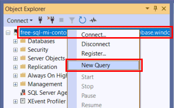显示“新建查询”链接的屏幕截图。