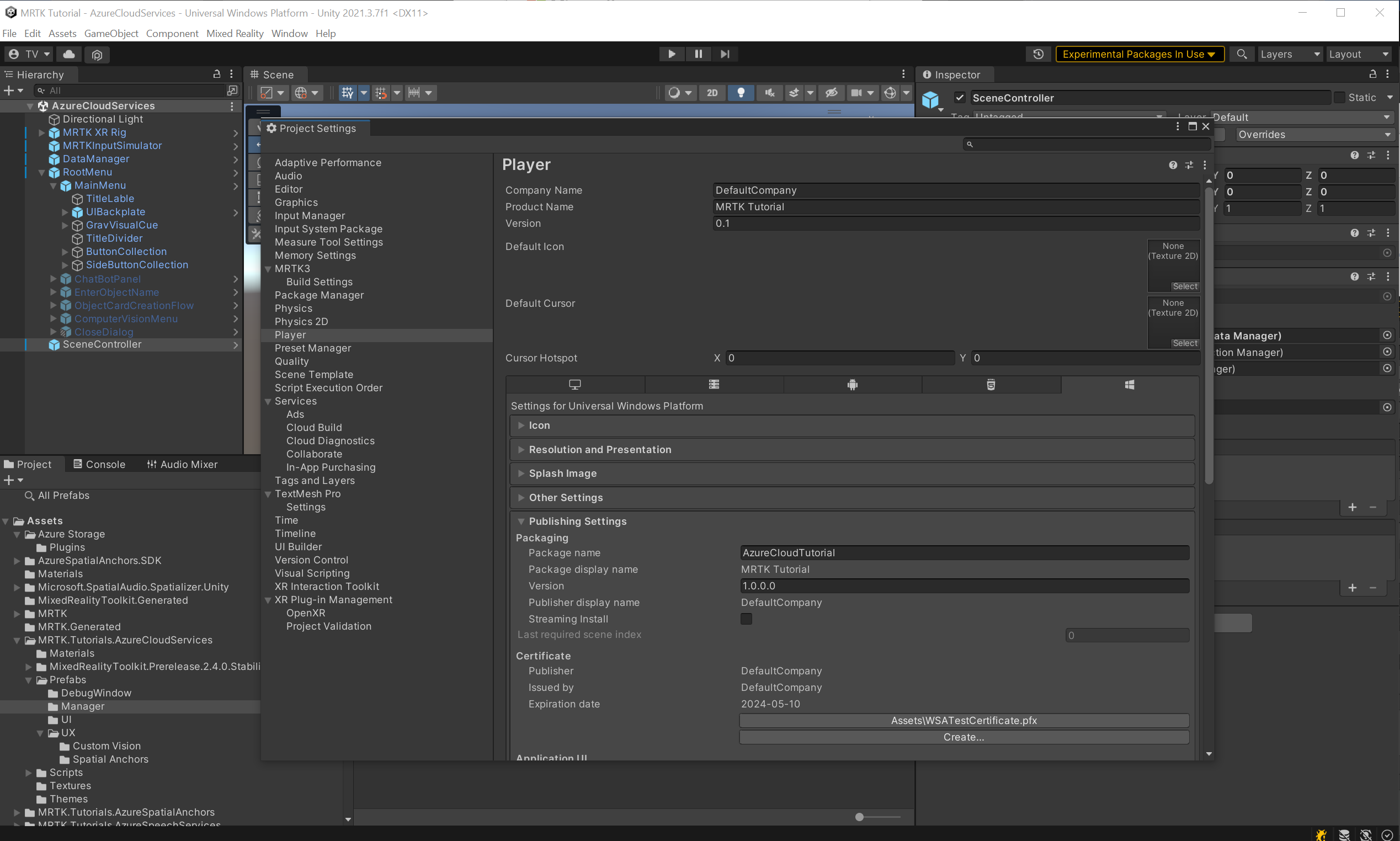 Unity 发布设置的屏幕截图。
