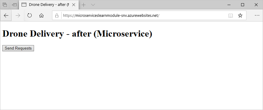 重新部署的无人机交付网站的屏幕截图。
