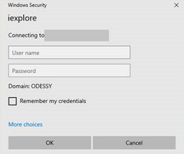 提示输入凭据的屏幕截图。
