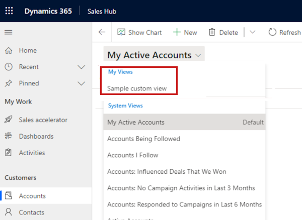 显示视图选择器中缺少某些用户视图的屏幕截图。
