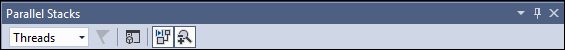 “并行堆栈”窗口中工具栏的屏幕截图。