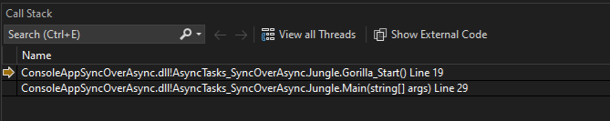“调用堆栈”的屏幕截图。