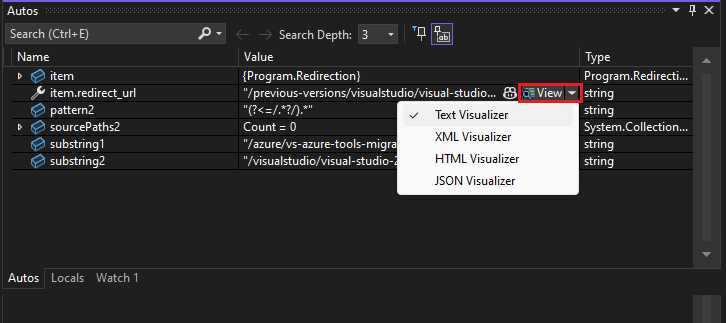 打开字符串可视化工具的屏幕截图。