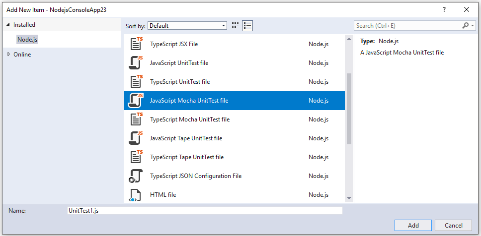 如何添加新单元测试的屏幕截图。