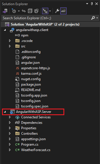 屏幕截图显示打开项目属性。
