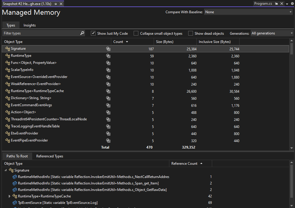 托管类型报表 托管类型报表的屏幕截图。
