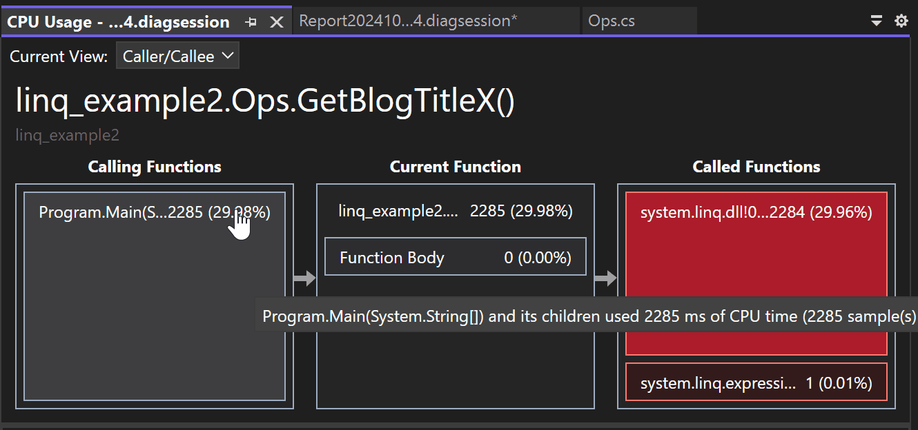 显示“火焰图”的屏幕截图,其中显示了上下文菜单。