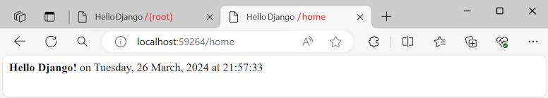 显示正在运行的应用程序的屏幕截图,该应用程序使用 HTML 模板呈现页面信息。