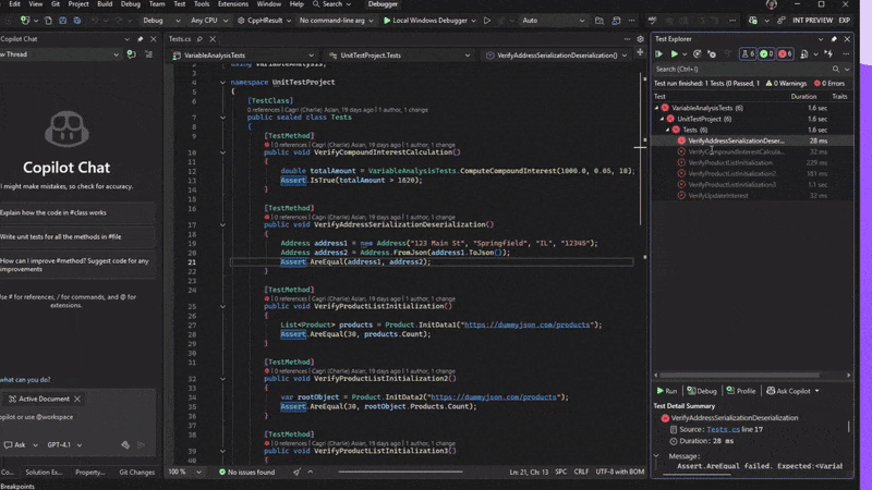 调试器代理的视频演示通过多次迭代自动调试和修复失败的单元测试
