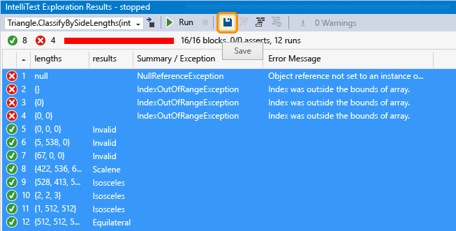 保存测试结果的屏幕截图。
