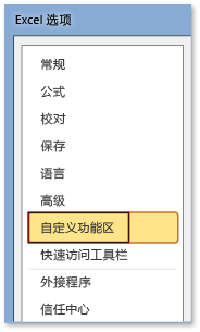 The Customize Ribbon button The Customize Ribbon button