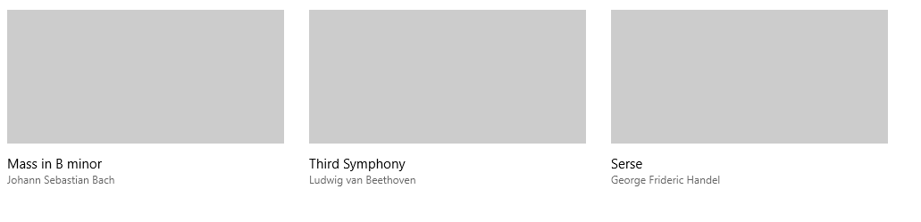 矩形图像和文本网格视图示例