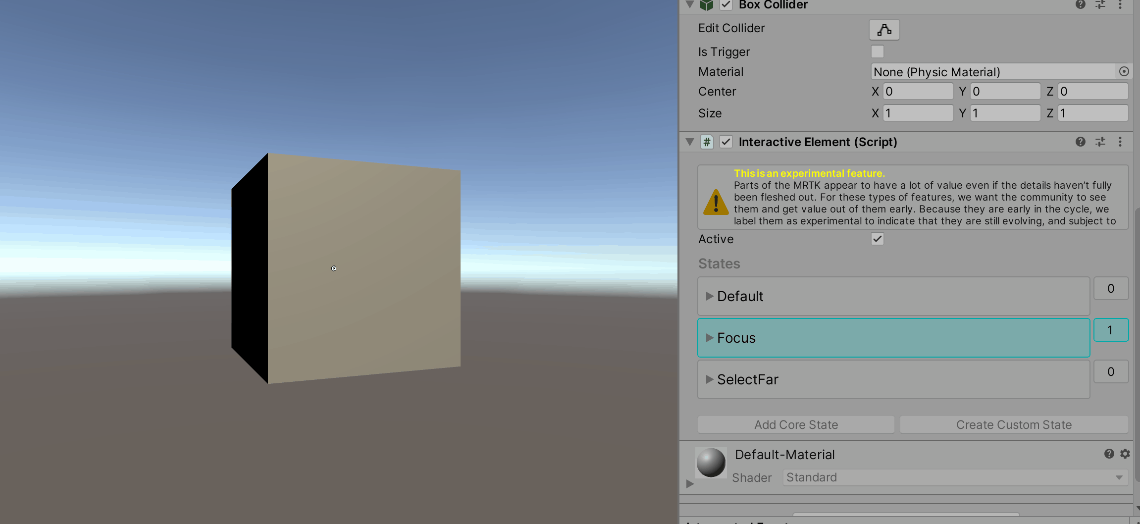 Select far with virtual hand interaction