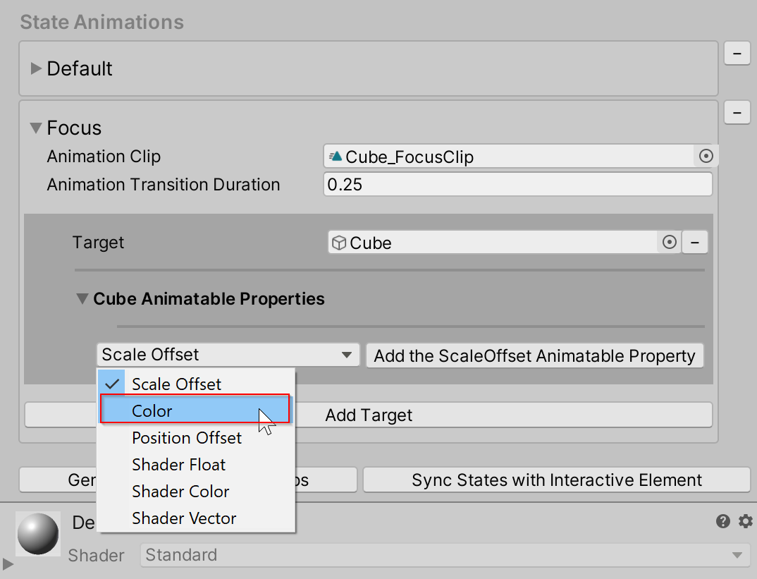 Setting state visualizer color