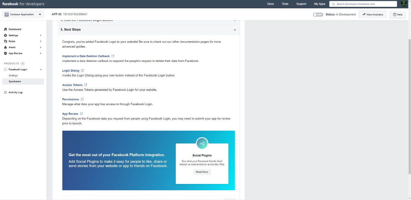 完成 快速入門 區段。