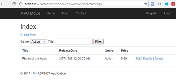螢幕擷取畫面所示為 Index 頁面,其中已選取一種類型。