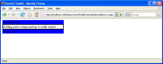 Accordion 中的資料是由伺服器端程式碼動態新增