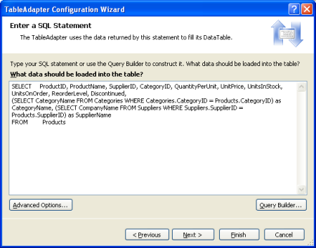 更新 GetProducts() 方法的 SELECT 語法
