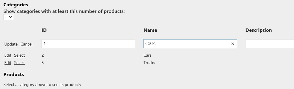 使用重複的名稱更新類別 使用重複的名稱更新類別
