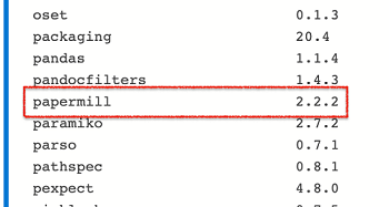 螢幕擷取畫面顯示在應用程式名稱清單中選取 Papermill。