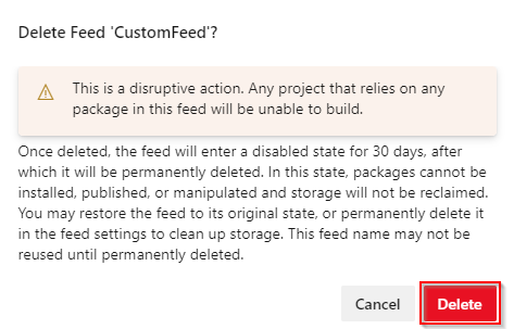 顯示刪除推送之前出現的警告訊息的螢幕快照。