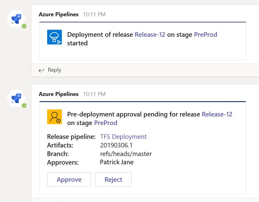 Azure Pipelines app for Microsoft Teams Azure Pipelines app for Microsoft Teams.