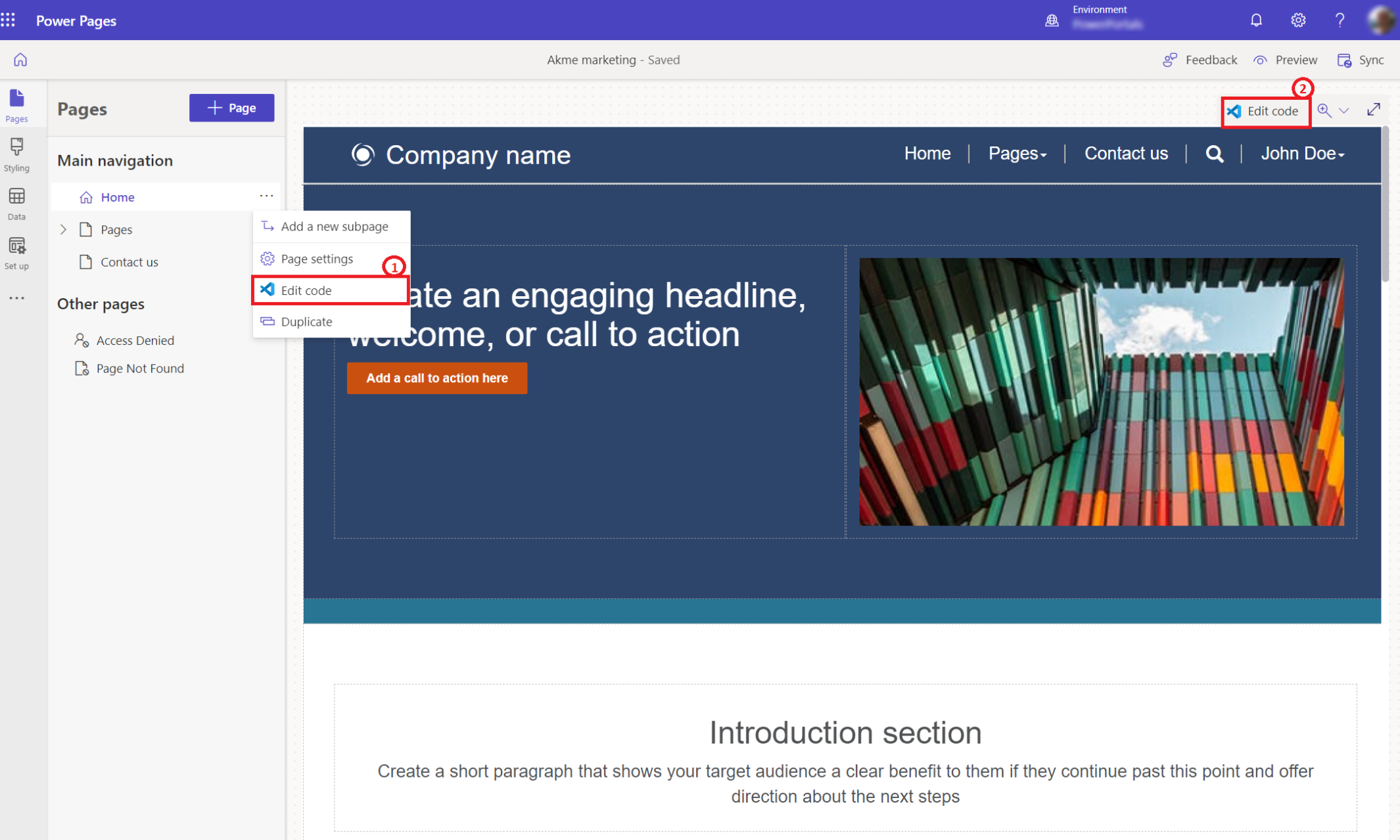 從 Pages 工作區編輯程式碼。