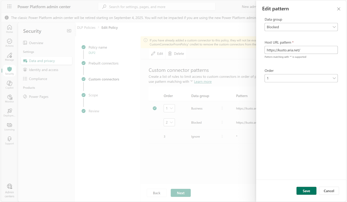 編輯或刪除自訂模式。