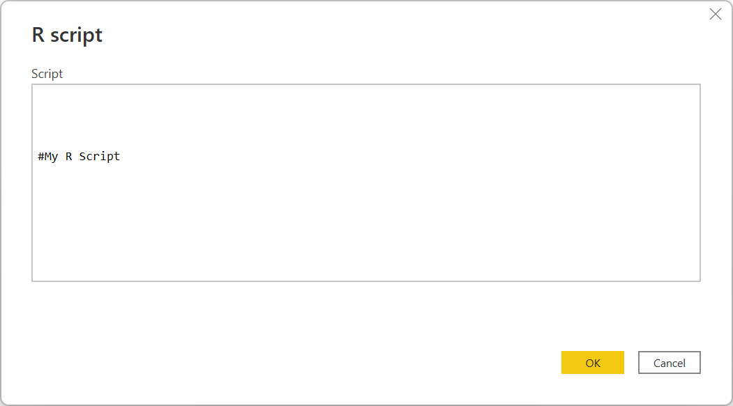 [R 指令碼] 對話方塊的螢幕擷取畫面，顯示執行指令碼。