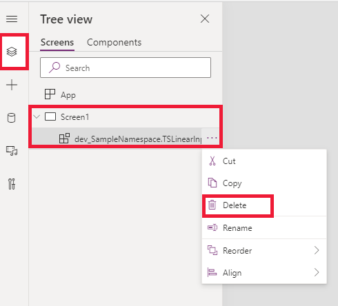 Delete a code component Delete a code component.